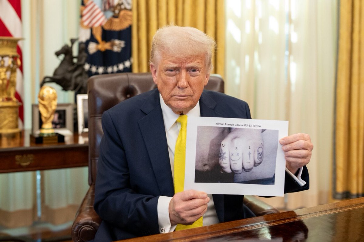 🚨BREAKING: President @realDonaldTrump shares shocking photo of MS-13 tattoo linked to controversial immigration debate!