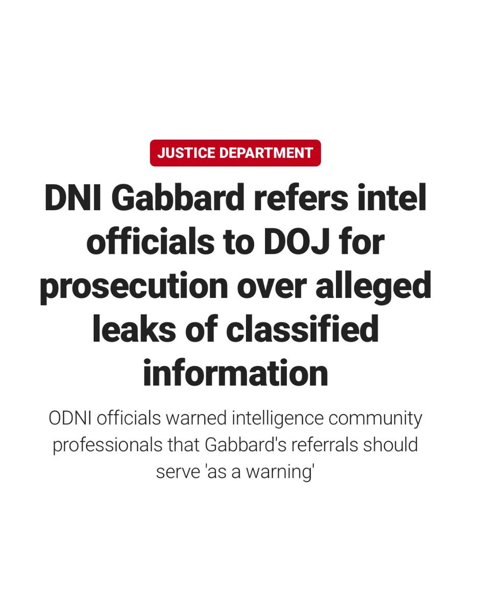 🚨BREAKING: Tulsi Gabbard Takes Bold Action, Refers Intel Officials to DOJ over Major Classified Info Leak!