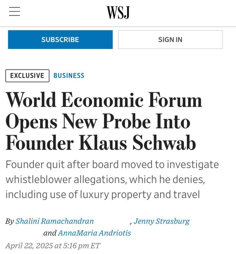 Breaking: WEF Founder Klaus Schwab Faces Investigation for Financial Misconduct Days After Resignation!