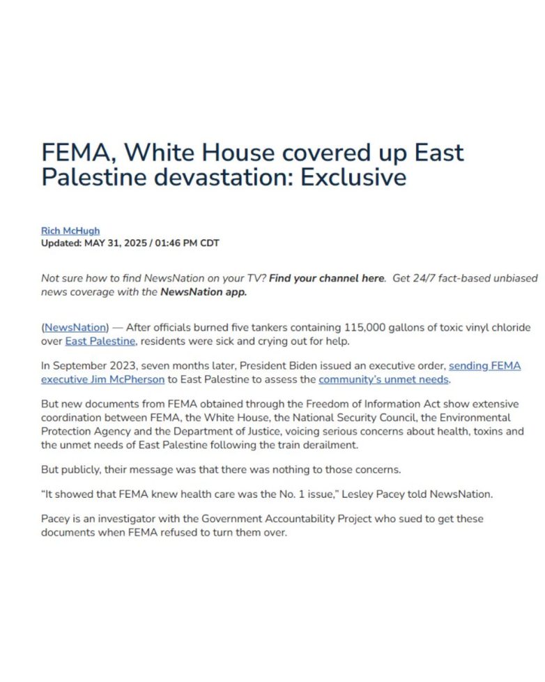 Biden Administration Exposed: Secret Emails on East Palestine Risks! East Palestine train derailment health risks, Biden Administration email revelations, environmental safety concerns 2025