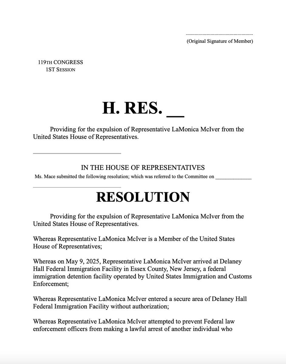 Breaking: Official Resolution Filed to Expel Lamonica McIver! — expulsion from Congress, political accountability 2025, legal consequences for assault, U.S. House ethics, government integrity reforms