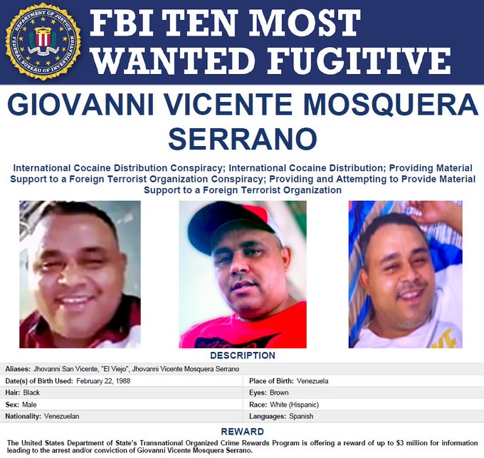 $3 Million Bounty: Is Giovanni Mosquera Serrano the Next Kingpin? Tren de Aragua leadership, Giovanni Mosquera Serrano arrest, organized crime operations in America