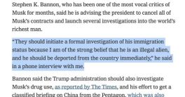 Bannon Demands Musk's Deportation: "Illegal Alien" Controversy!  Steve Bannon immigration controversy, Elon Musk deportation call, Trump investigation demand