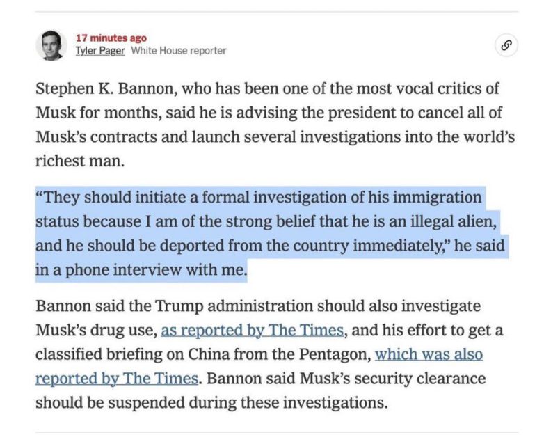Bannon Demands Musk's Deportation: "Illegal Alien" Controversy! Steve Bannon immigration controversy, Elon Musk deportation call, Trump investigation demand
