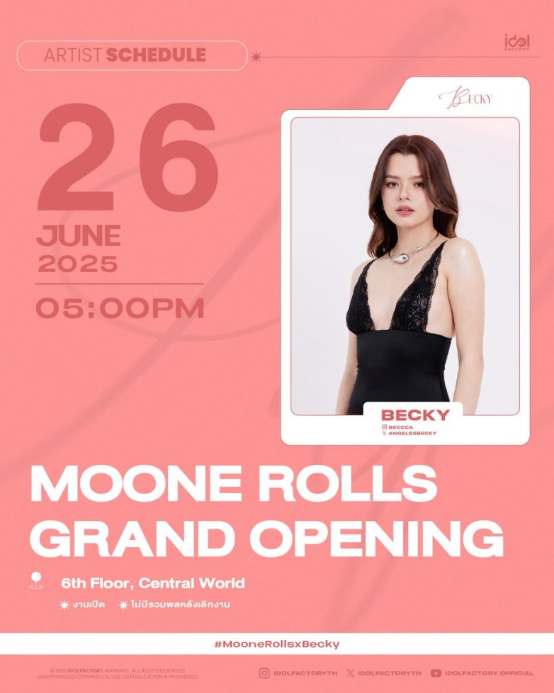 "Becky Shocks Fans at MOONE ROLLS: What Happened After Hours?" Rebecca Moone Rolls event, Central World opening celebration, Becky fan gathering 2025