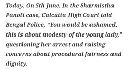 Calcutta HC Challenges Sharmistha Panoli's Arrest: Modesty at Stake!  Calcutta High Court news, Sharmistha Panoli case, modesty rights in India