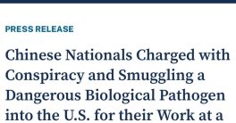 Chinese Nationals Arrested in Shocking Biological Pathogen Plot!  biological security threats, international smuggling networks, pathogen containment laws