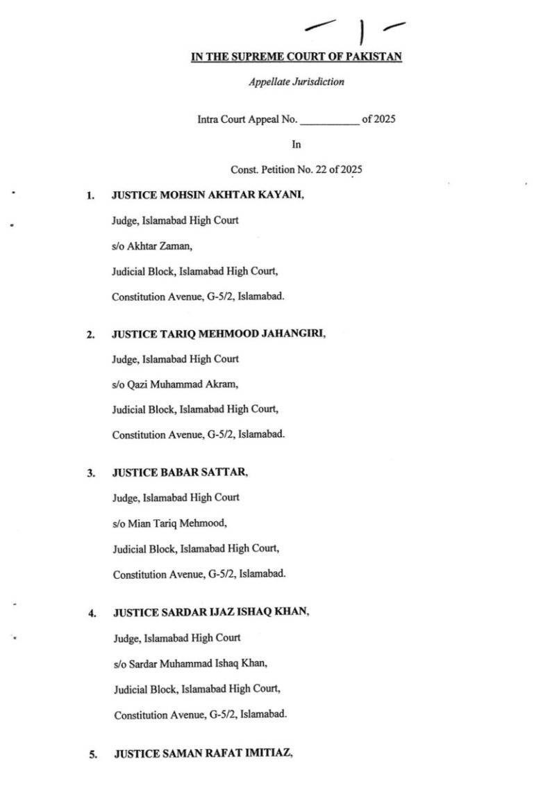 Islamabad Judges Challenge Supreme Court Ruling: Shocking Appeal! intra court appeal Islamabad high court, Supreme Court seniority principle, judges legal dispute resolution