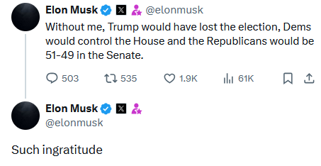 Musk Claims Trump Owed Victory to Him: “Such Ingratitude!” Musk Trump election influence, political gratitude controversies, social media impact on elections