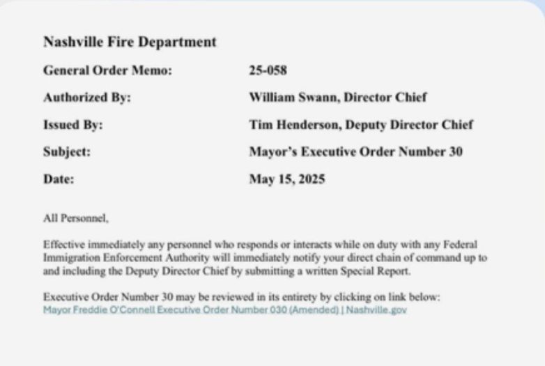 Nashville Mayor's Shocking Order: Firefighters to Report ICE! Nashville Fire Department policies, ICE cooperation controversy, local government transparency