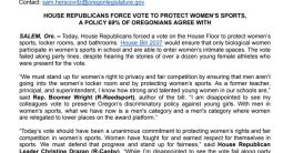 Oregon Democrats Reject Women's Rights: Shocking Sports Bill Fails!  women's sports legislation, gender inclusion policies, bathroom access rights