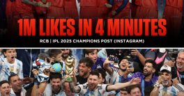 "RCB Shatters Records: Fastest Sports Team to 1 Million Likes!"  fastest sports team milestone, RCB IPL trophy celebration, viral Instagram sports achievements