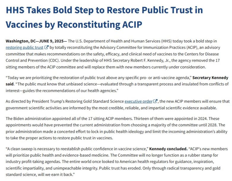 "RFK Jr. Shocks Nation: CDC Vaccine Committee Dismantled Overnight!" vaccine safety reform, public health transparency, CDC committee overhaul