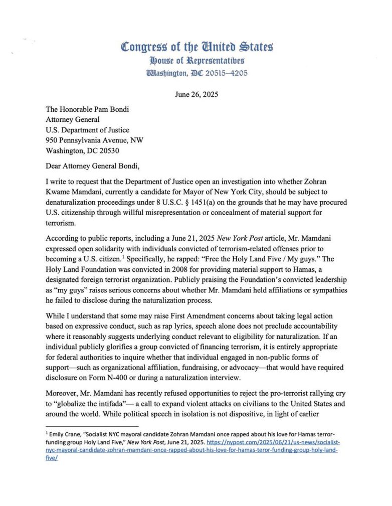 "Rep. Ogles Demands Deportation of 'Communist' Mamdani—Why?" immigration reform debate, political controversy New York, denaturalization process implications