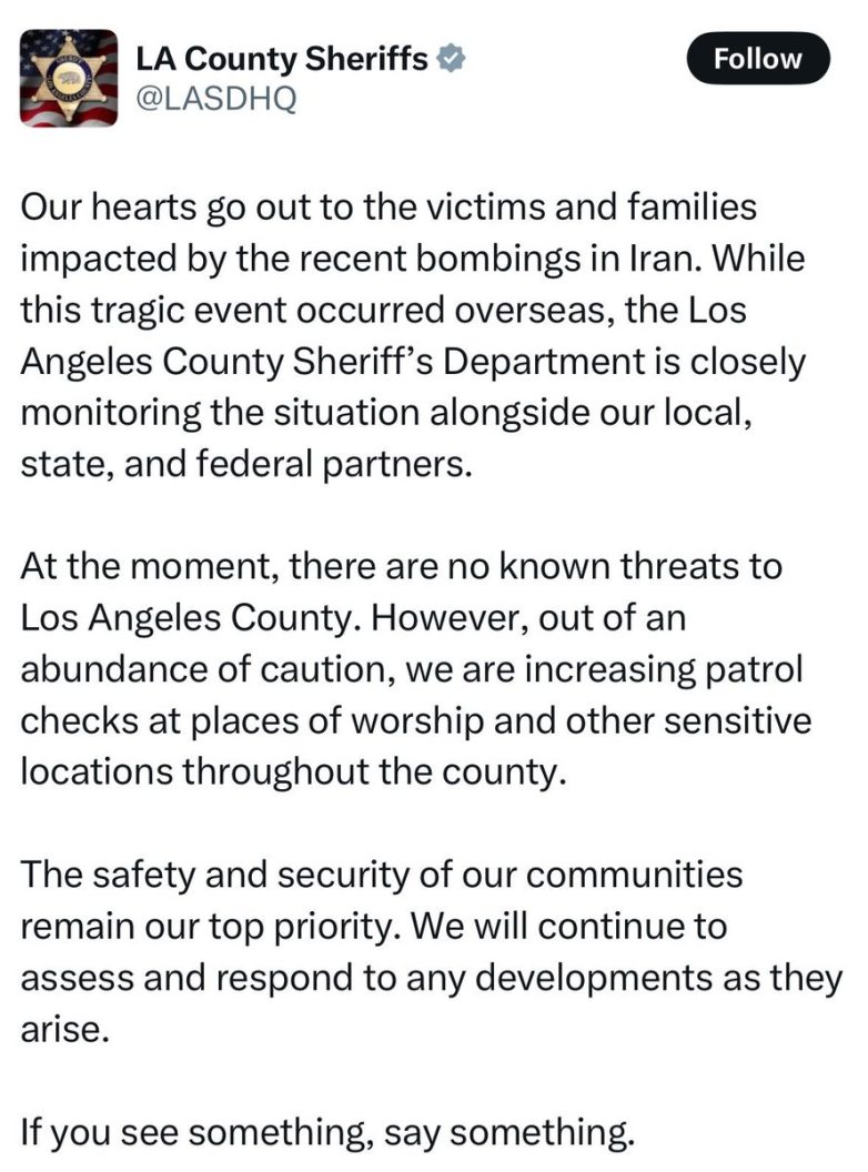 Sheriff's Dept Sparks Outrage After Editing Iran Condolences Tweet! Iran nuclear targets, LA County Sheriff tweet, social media accountability