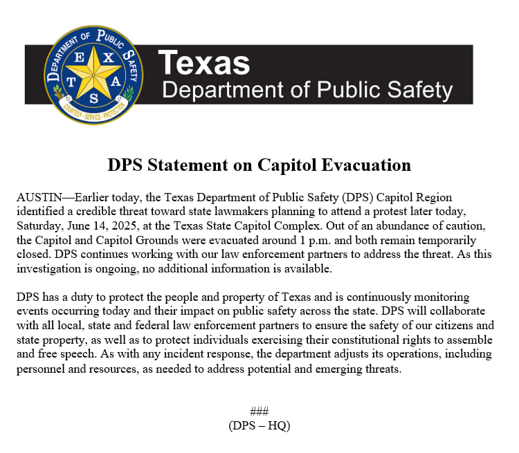 "Texas Capitol Evacuated: Alarming Threat Targets Lawmakers!" Texas Capitol security alert, evacuation of lawmakers Texas, credible threat state government