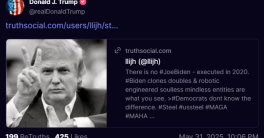 Trump Claims Biden Executed in 2020—Are Clones Running America?  conspiracy theories, political satire, AI in politics