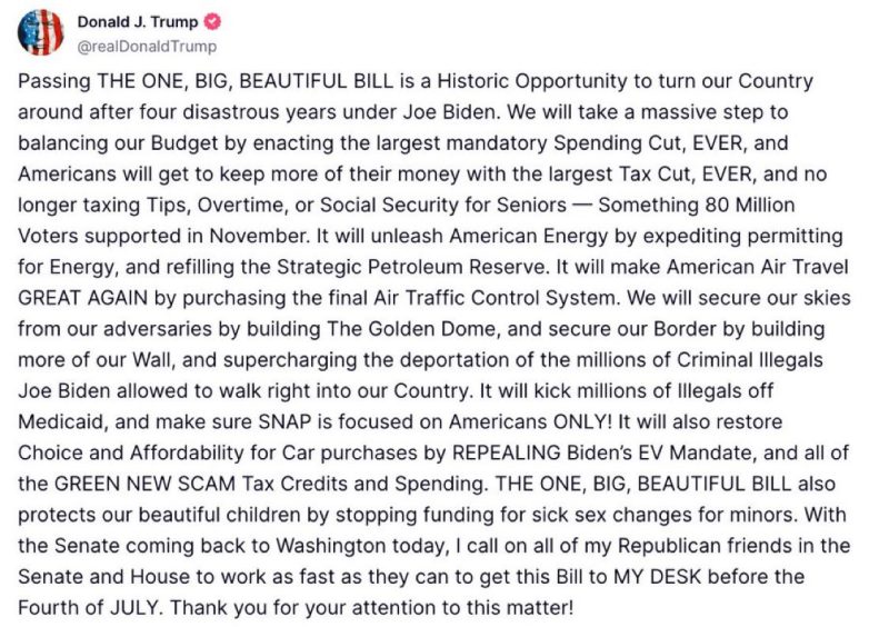 Trump Demands GOP Deliver 'Big Beautiful Bill' by Independence Day!  Republican legislative agenda, Trump July deadline, Big Beautiful Bill initiatives