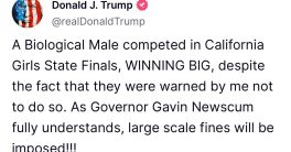 Trump's Major Fines Target California Over Transgender Sports Debate!  sports policy controversy, gender competition fairness, athletic regulations debate