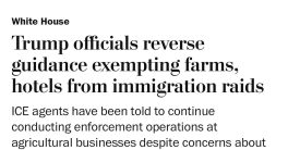 Trump's Shocking Move: Farms and Hotels No Longer Safe from ICE!  immigration enforcement impacts, agricultural labor regulations, hotel industry compliance