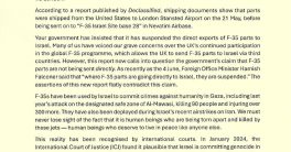 "UK's F-35 Parts to Israel: A Scandalous Link to War Crimes?"  UK arms exports, Israeli military operations, F-35 jet controversy