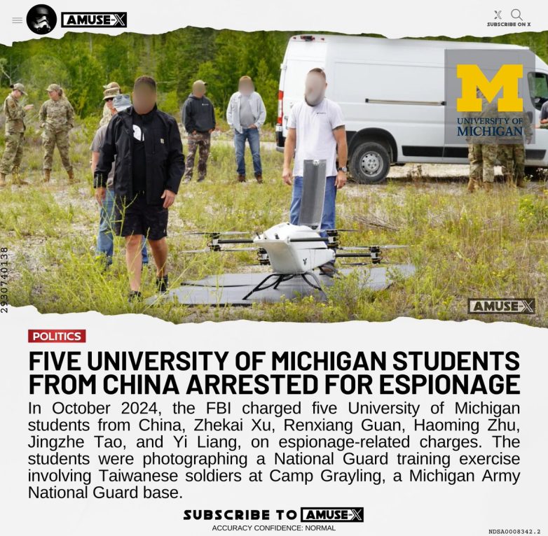 "University of Michigan: Spy Hub for Chinese Students Exposed!" Chinese espionage, University of Michigan security concerns, surveillance of military bases