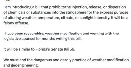 Congress Moves to Criminalize Weather Manipulation: Shocking Bill!  geoengineering legislation, chemical release penalties, climate intervention laws
