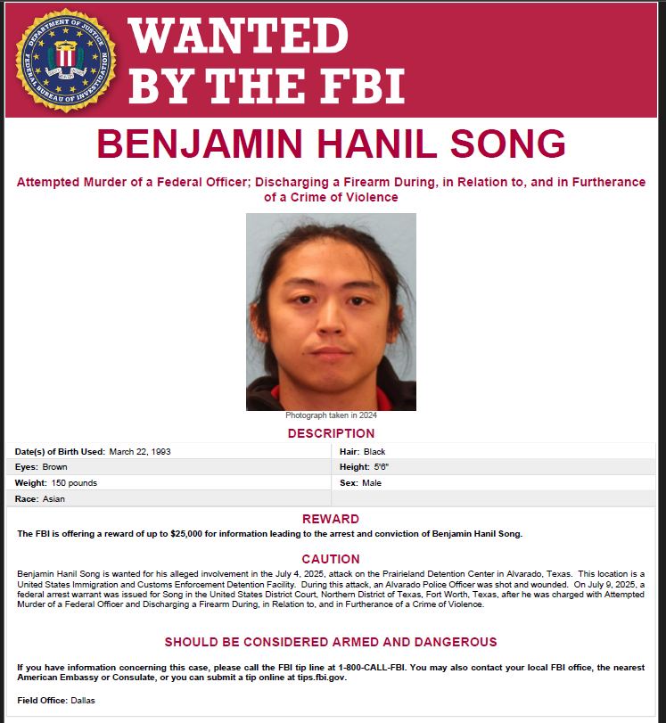 FBI's Most Wanted: Texas Man Attacks Officer in Shocking Incident!  FBI manhunt Texas, attempted murder officer, ICE detention center attack