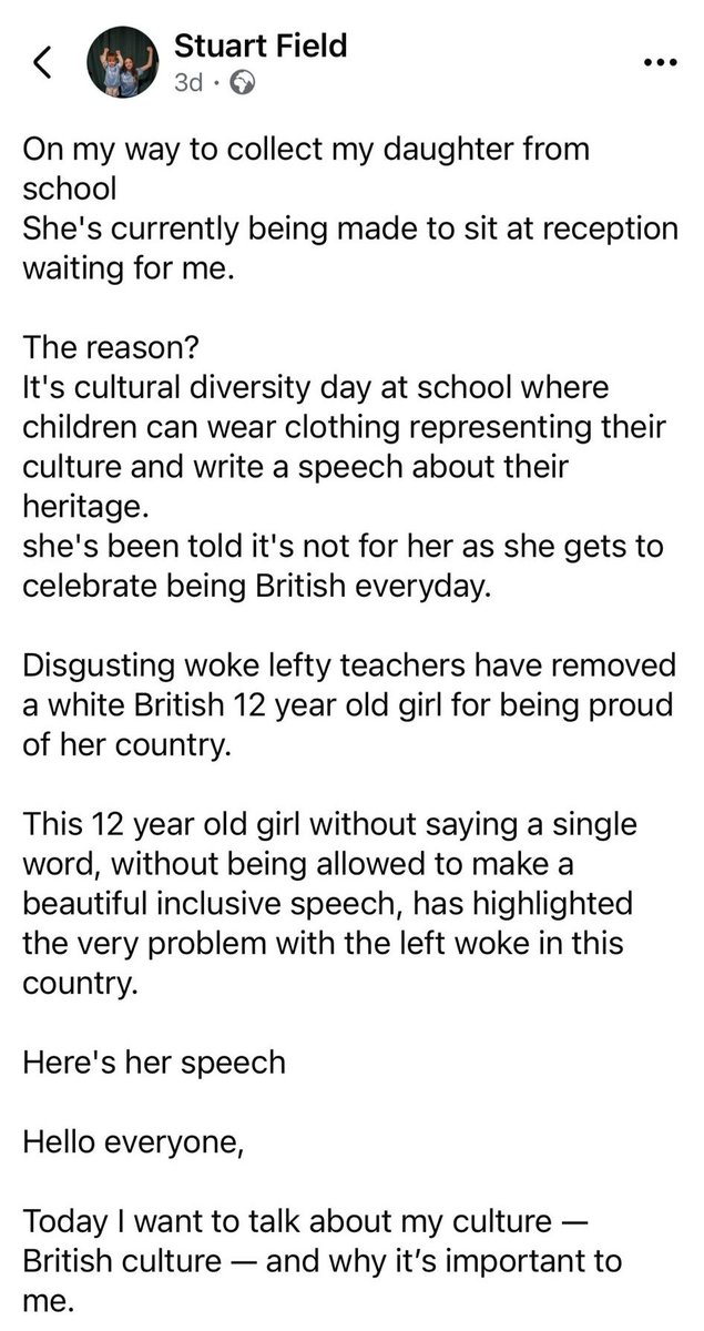 "Father Outraged After School Bans Daughter's British Culture Celebration!" cultural diversity education, parental rights in schools, British cultural celebrations