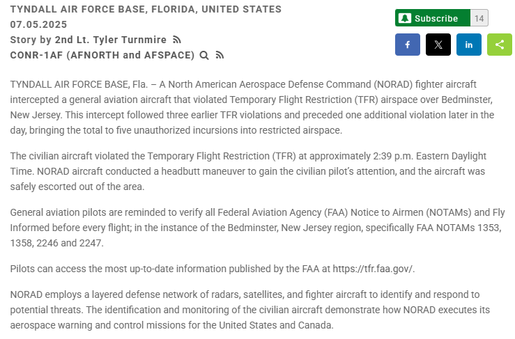 Fighter Jets Scramble Near Trump’s Golf Course—What Happened? fighter jet interception, Bedminster security incident, Trump golf club news