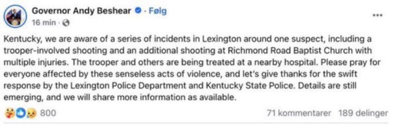 Gunfire Erupts at Lexington Church: Trooper Among the Wounded! church shooting news, Lexington Kentucky incident, state trooper shooting update
