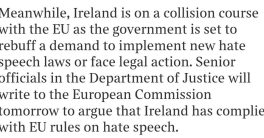 Ireland Defies EU Again: No to Controversial Hate Speech Laws!  freedom of expression, Ireland government policy, EU legislation opposition