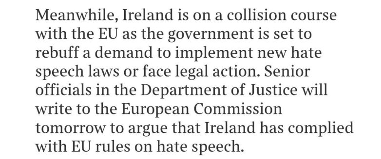 Ireland Defies EU Again: No to Controversial Hate Speech Laws! freedom of expression, Ireland government policy, EU legislation opposition