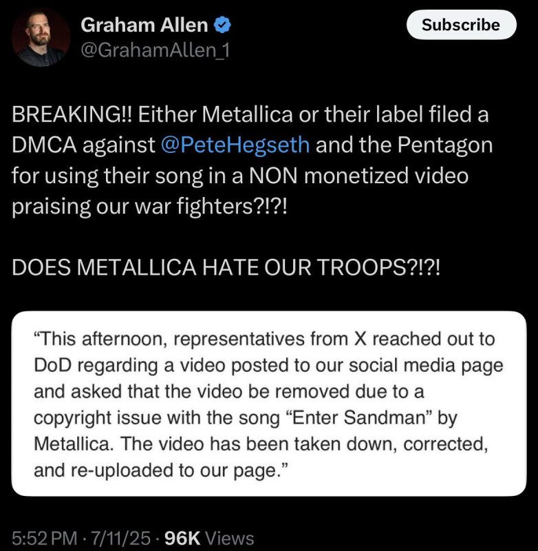 Metallica Furious: DOD Misuses Music for War Propaganda! Metallica copyright infringement, government propaganda music rights, unauthorized use of artist property