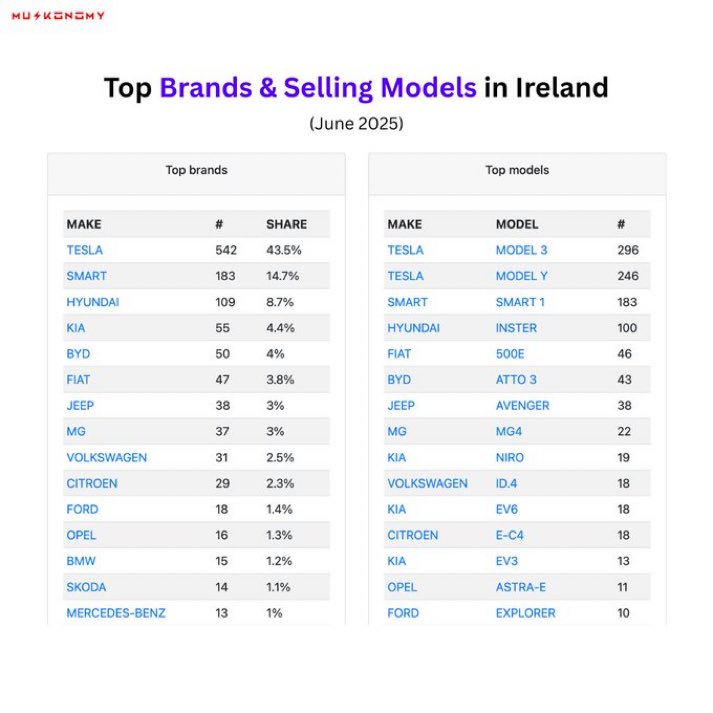 Tesla's Unstoppable Surge: Crushing Rivals with 43.5% Market Share!  electric vehicle market, Tesla Model 3 performance, EV sales growth Ireland