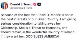 Trump Threatens to Strip Rosie O’Donnell's Citizenship Amid Epstein Fallout!  Trump backlash, celebrity citizenship threats, political humor consequences