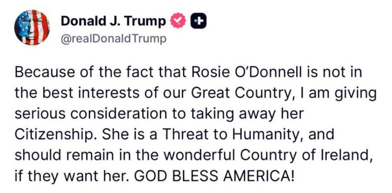 Trump Threatens to Strip Rosie O’Donnell's Citizenship Amid Epstein Fallout! Trump backlash, celebrity citizenship threats, political humor consequences