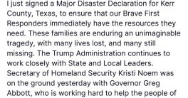 Trump's Disaster Declaration: 850 Saved, but Many Still Missing!  disaster recovery Texas, emergency response Kerr County, flood relief efforts