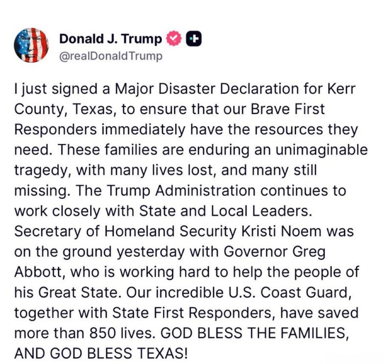Trump's Disaster Declaration: 850 Saved, but Many Still Missing! disaster recovery Texas, emergency response Kerr County, flood relief efforts
