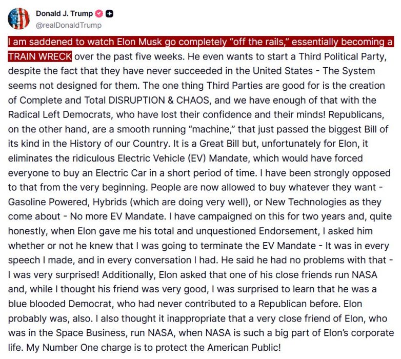 Trump's Shocking Attack: Elon Musk is a "Train Wreck" Disaster! Trump criticism, Elon Musk controversy, political commentary