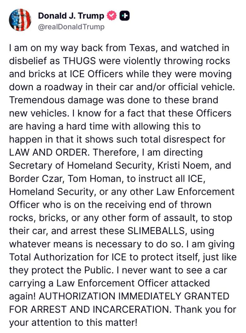 Trump's Shocking Order: ICE to Arrest Rock-Throwers by Any Means! border security enforcement, immigration law tactics, law enforcement response strategies