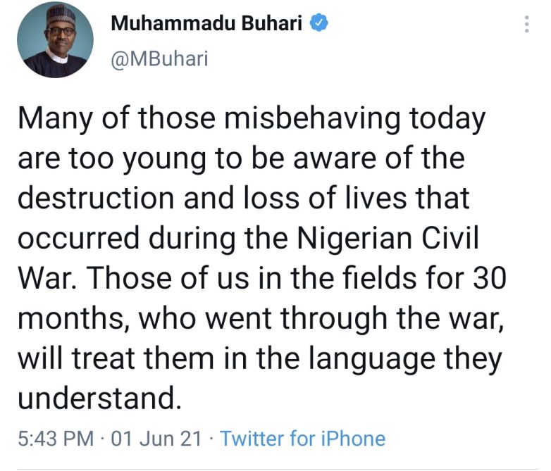 "Twitter's Deletion Sparks Fury: Buhari's Civil War Threat Exposed!" Twitter censorship, Nigerian civil war impact, Buhari government criticism