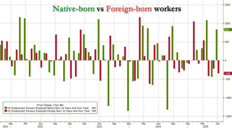 US Jobs Shock: Native Workers Thrive as Foreign Labor Plummets!  US job market trends, impact of immigration on employment, native workforce growth