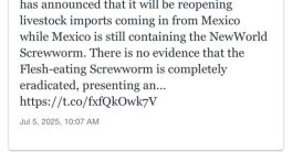 "USDA Silent as Meriwether Farms Censored Over Screwworm Alert!"  New World Screwworm threat, USDA response to agricultural pests, livestock health crisis prevention